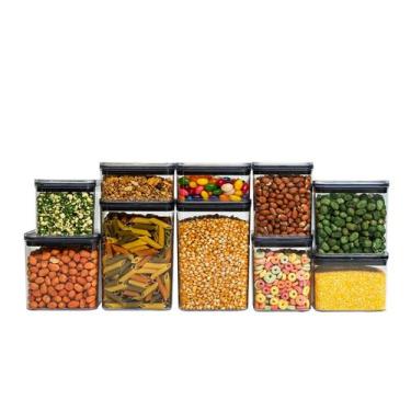 Imagem de Kit 10 potes de acrílico com tampa herméticos quadrado - Tüd - TUD, U,