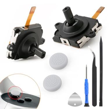 Imagem de Substituição de 2 Joysticks para Oculus Quest 2 Módulo Sensor Controlador Joystick para Meta Quest 2 Joystick Tampa de Polegar Acessórios de Substituição Peças Reparo de Deriva com Ferramentas