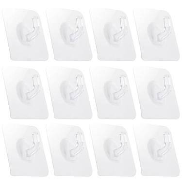 Imagem de COMNICO Ganchos adesivos de plástico transparente, impermeável, resistente, pegajoso, parede, teto, porta, janela, cozinha, banheiro, chuveiro, escritório, para pendurar chapéu, toalha, quadros,