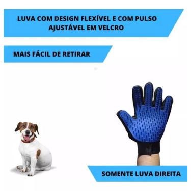 Imagem de Luva Escova Nano Magnética Tira Pêlos Pets Cães & Gatos - xtudoofertas