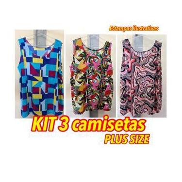 Imagem de Camiseta Blusa Regata Plus Size em Liganete Larguinha pra o Verão - BF