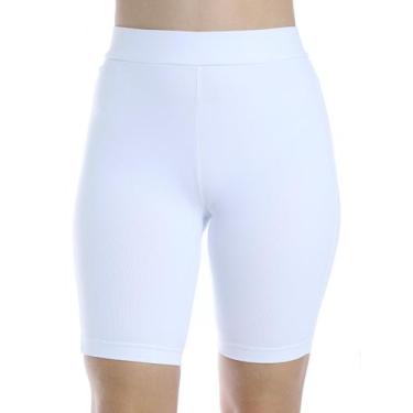 Imagem de Bermuda Ciclista Feminina Anistia Fitness Academia Branca, G