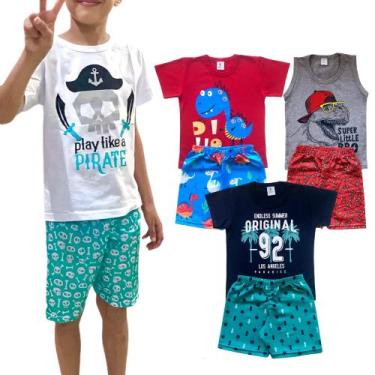 Imagem de Kit 3 Conjunto Infantil Menino Roupa Verão Tamanho 2 ao 10 - Ease Kids