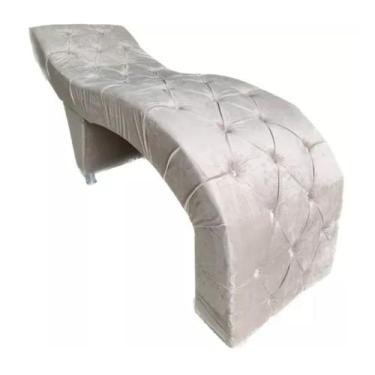 Imagem de Maca para Estética Luxo Veludo Capuccino com Capitone Estofados Boutiq