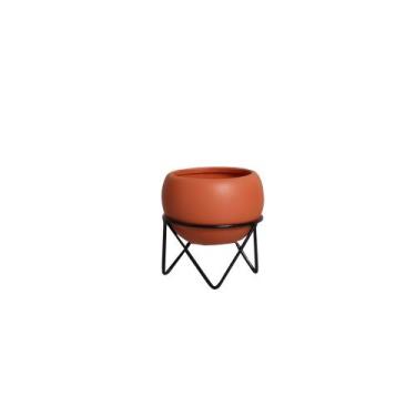 Imagem de Cachepot Decorativo em Cerâmica Home Modelo Bowl P com Suporte Terraco
