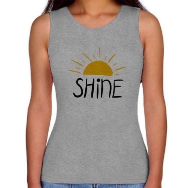 Imagem de Regata Feminina Shine - Foca na Moda, Cinza, GG