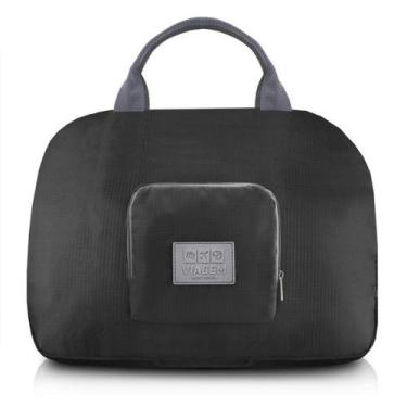 Imagem de Bolsa de Viagem Dobrável Trapézio Estampa Lisa Jacki Design Preto