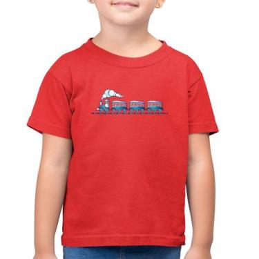 Imagem de Camiseta Algodão Infantil Trenzinho Brinquedo - Foca na Moda, Vermelho