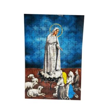 Imagem de Quebra-cabeça de MDF 120 peças  Nossa Senhora de Fátima e os Pastorinh
