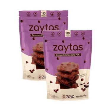 Imagem de Kit 2X: Biscoito Zaytas Gotas de Chocolate Sem Glúten Zaya 80g