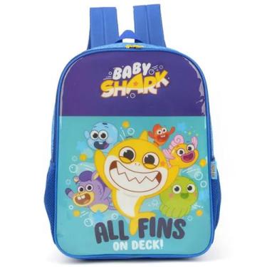 Imagem de Mochila Escolar De Alças Baby Shark Infantil Tubarão Youtube Azul - Lu