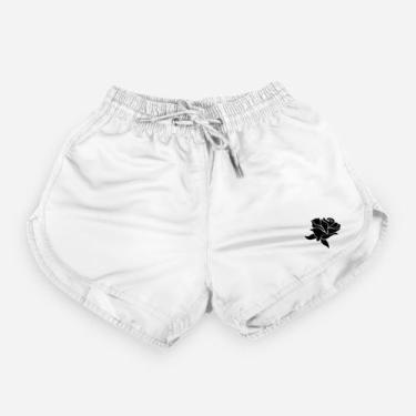 Imagem de Short Feminino Moda Praia Tactel Estampado - RELAXADO, Branco rosa, M