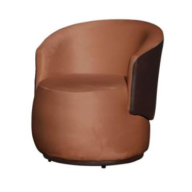Imagem de Poltrona Decorativa Redonda Bia Composê Veludo com material sintético 