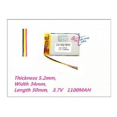Imagem de Bateria 523450 1100mah 5mmx34mmx50mm 3 Fios 3,7v - KMIG
