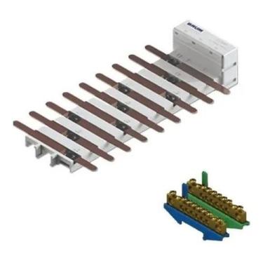 Imagem de Barramento Trifásico Flut 100A 34 Disjuntores Din + N E T - Brum