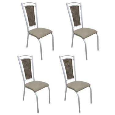 Imagem de Kit 4 Cadeiras Paris Cozinha Aço Tubolar Confortável Jantar