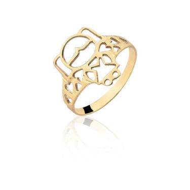 Imagem de Anel Filha Menina Super Delicado 18k A367 - MAEHLER JOIAS, Dourado, 10