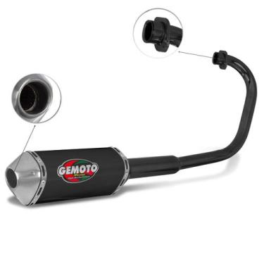 Imagem de Escapamento Esportivo Gemoto Racing 3 Trioval Curva Preta Titan 150 Ks