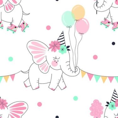 Imagem de Papel De Parede Adesivo Elefante Circo Quarto Infantil   10m - Bazar d