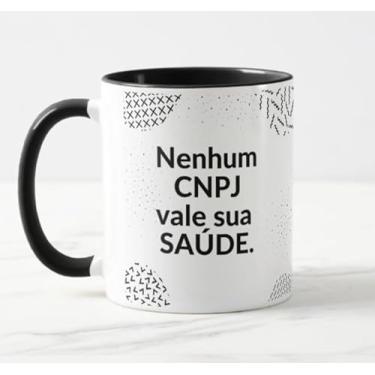 Imagem de Caneca Divertida Nenhum CNPJ Vale Sua Saúde Int Preto