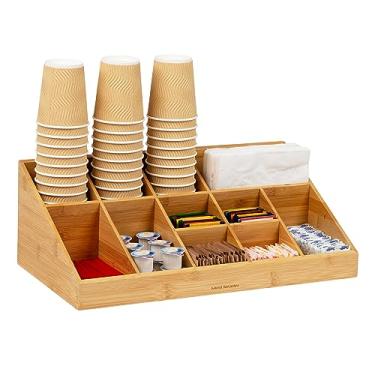 Imagem de Mind Reader Organizador de condimentos para café com 11 compartimentos, bambu marrom