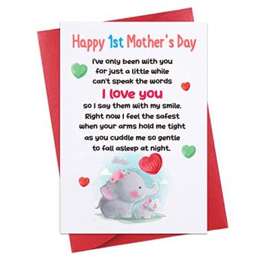 Imagem de FaCraft Happy First Mothers Day Cards for Mom Wife 1st Mothers Day Gifts from Baby Boy Girl Cartão de Dia das Mães para a Primeira Vez Mãe Mãe para ser Dia das Mães Cartão de Presente com Envelope