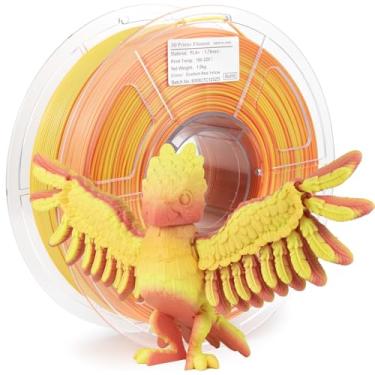 Imagem de iSANMATE Filamento Rainbow PLA+ de 1,75 mm, filamento de impressão 3D de arco-íris de mudança rápida de cor, filamento PLA multicolorido que muda de cor, carretel de 1 kg (pôr do sol)