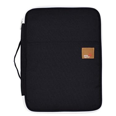 Imagem de El-fmly Organizador de documentos de viagem A4 organizador de documentos com zíper bolsa de pasta portátil para escritório, preto