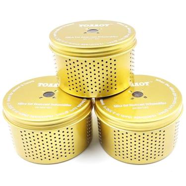 Imagem de Desumidificador seguro para armas, absorventes de umidade, desumidificador de lata de alumínio dessecante de gel de sílica TOAAOT 200g para estojo de arma ou caixa de ferramentas | 3 unidades