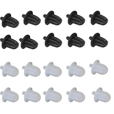 Imagem de 20 peças 6,35 mm conector de áudio PC DVD equipamento AV soquete microfone capa contra poeira - borracha preta (preto + transparente)