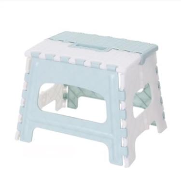 Imagem de Banqueta Infantil Dobrável Portátil Banquinho Multiuso Plástico Resistente Retrátil Camping Praia Hotdeal (Azul)