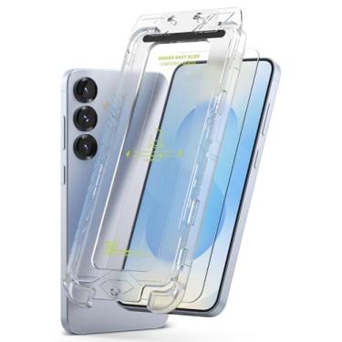 Imagem de Ringke Vidro temperado fácil de deslizar [super fácil de instalar] Protetor de tela compatível com Samsung Galaxy S25, resistente à capa, dureza 9H premium à prova de estilhaçamento - pacote com 2