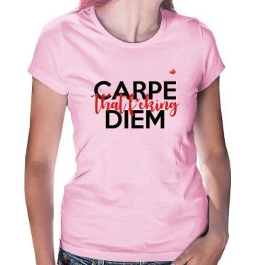 Imagem de Baby Look Carpe that fucking Diem - Foca na Moda, Rosa bebê, M