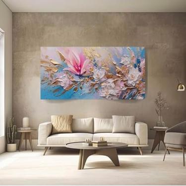 Imagem de Quadro Sala Arte Colorida Abstrato Floral Decorativo Canvas (60x40)