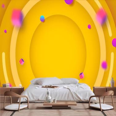 Imagem de Lcythiazole Papel de parede geométrico - papel de parede artístico, autoadesivo removível, para sala de estar, quarto, quarto infantil, escritório, tamanho personalizável