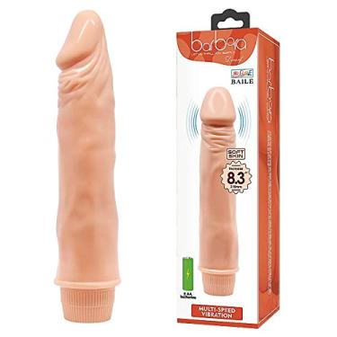 Imagem de Vibrador Prótese Realistica Silicone Texturizado Multivelocidade Baile Barbara (21cm)