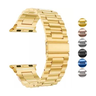 Imagem de Pulseira Inox Elos Compatível AppIe Watch Ultra IWO Microwear 42-49mm