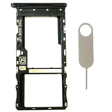 Imagem de Suporte para bandeja de cartão SIM único de substituição para cartão micro SD para Motorola Moto G 5G 2022 XT2213 Incl pino ejetor de cartão (cinza luar)