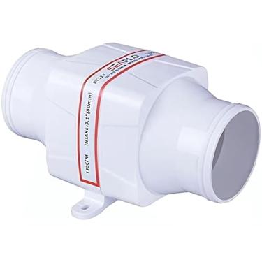 Imagem de SEAFLO Soprador de ar de porão marítimo em linha de 7,6 cm 24 V 130 CFM, barco silencioso branco