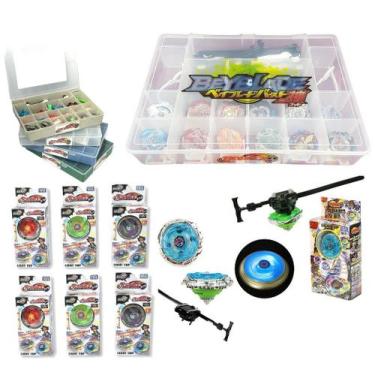 Imagem de Kit 6 Beyblade Pião de Led Metal Fusion + 6 Lançadores + Maleta - Lian
