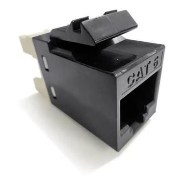 Imagem de Conector keystone rj45 femea tipo idc cat. 6 preto - SECLAN