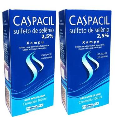 Imagem de Kit com 2 shampoo caspacil 100ml anticaspa sulfeto de selênio - cazy