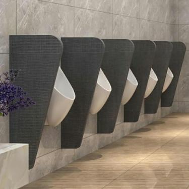 Imagem de Divisória de mictório montada na parede de madeira, divisória de vaso sanitário, divisória de urinol, painel divisória de banheiro, divisória para escolas, restaurantes, hotéis
