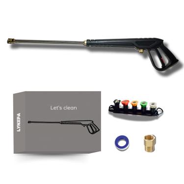 Imagem de LYNXPA Pistola de lavadora de pressão Omni Pa com varinha de extensão, 99 cm, 3600 PSI, encaixe M22. Pulverizador de lavadora de pressão de substituição premium e conjunto de varinhas. Ideal para