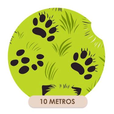 Imagem de Papel de Parede Adesivo Ursinhos Pegadas Verde - DELIQUADROS, 6 Metros