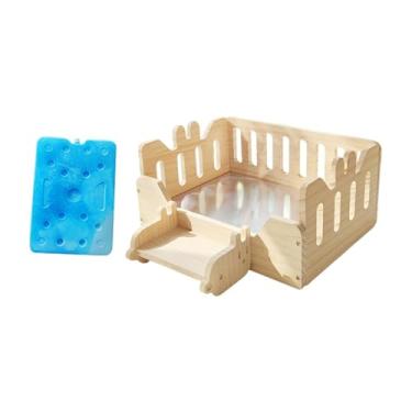 Imagem de IEUDNS Cama de cama de cama de animal pequeno resfriamento de cobaias de porco, habitat de de madeira para chinchilas hedgehogs hamster, Placa de Alumínio,
