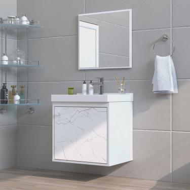 Imagem de Gabinete Suspenso para Banheiro com Cuba 40cm em mdf Veneto Riverzza