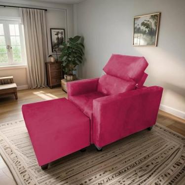 Imagem de Poltrona Sofa Amamentação Retrátil Reclinável Veneza Puff Bella - Silv