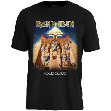 Imagem de Camiseta Iron Maiden Stamp Unissex 100 Algodão Oficial  Rock Banda Hea