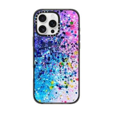 Imagem de CASETiFY Capa Impact para iPhone 16 Pro Max [proteção contra quedas de grau militar de 2,5 m 4X/compatível com Magsafe] - Confetti Pop rosa - preto transparente